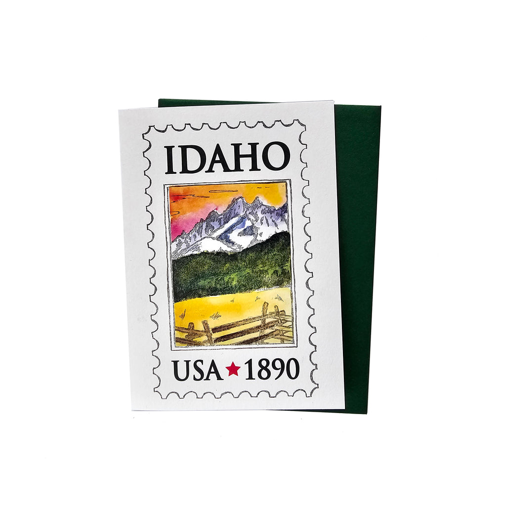 Idaho Postage Stamp greeting card, letterpress printed