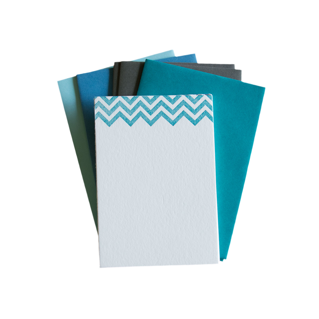 Classic Chevron Stationery Set, 10 pack, letterpress printed eco friendly