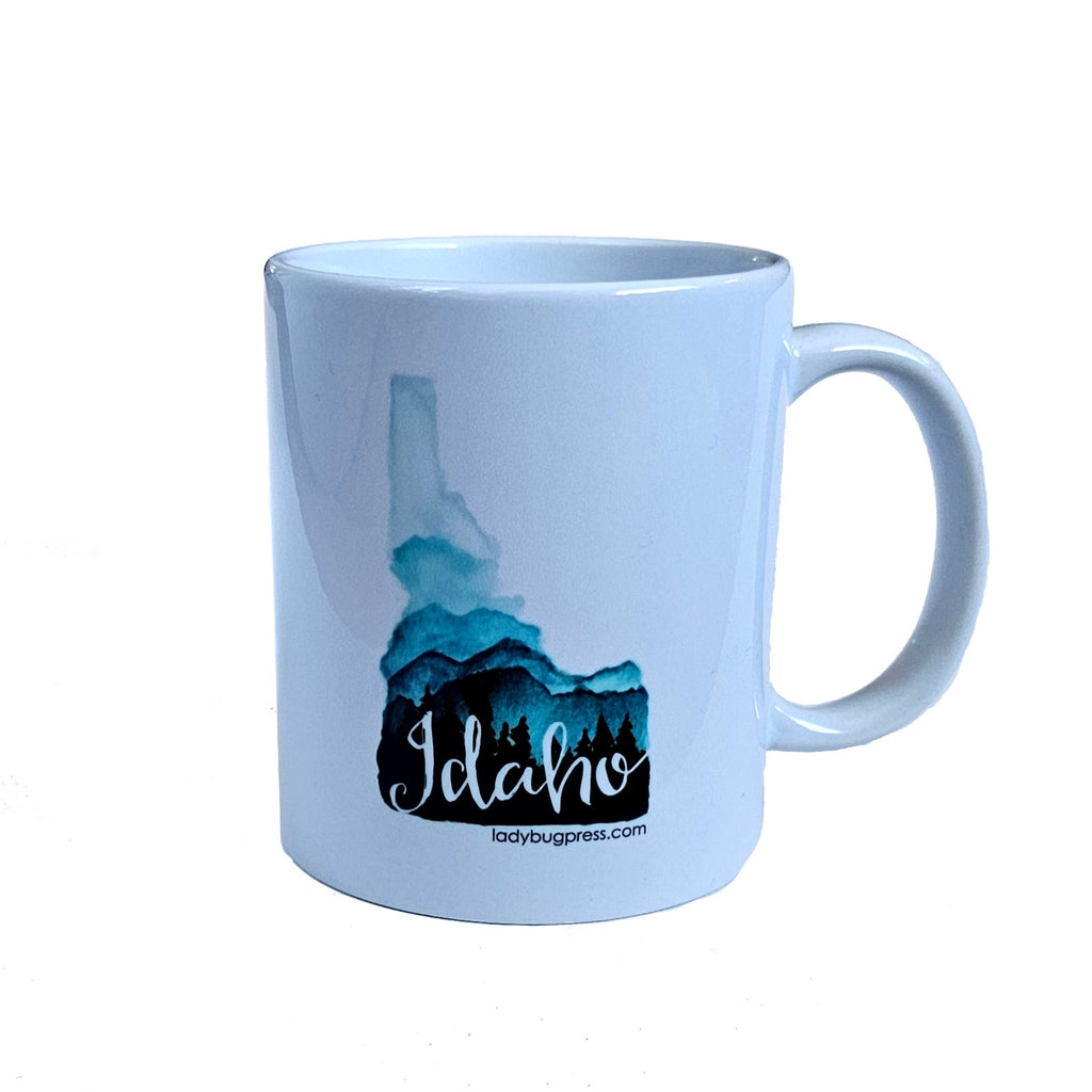 Idaho Mountains Ceramic MUG, watercolor