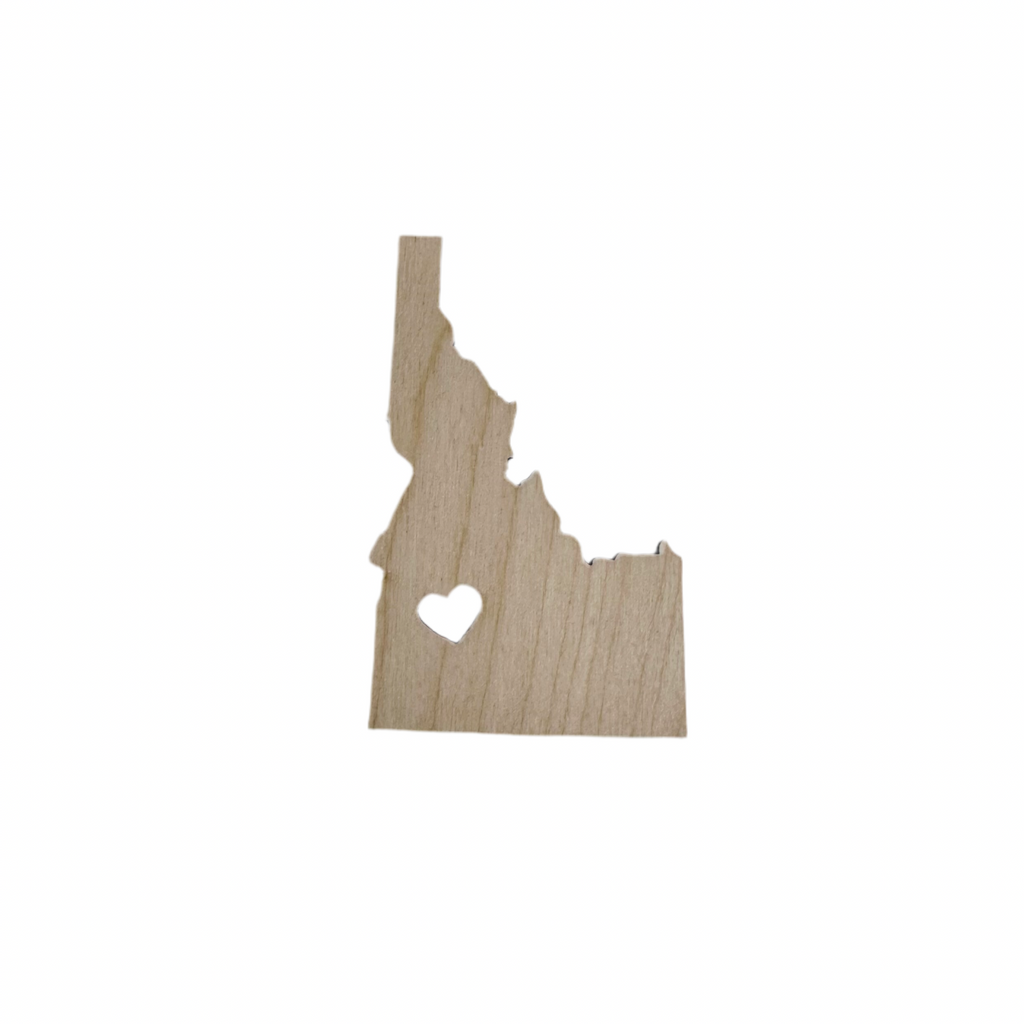 Idaho Heart Cut Out Wood Magnet