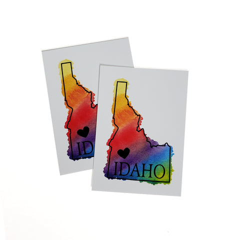 Idaho Heart Rainbow Gift Tags, 6pack.