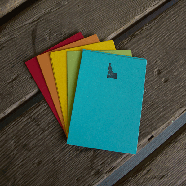 Idaho Heart Note Cards 10 pack, letterpress printed eco friendly