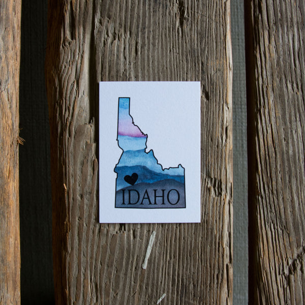 Idaho Heart Watercolor Gift Tags, 6pack.