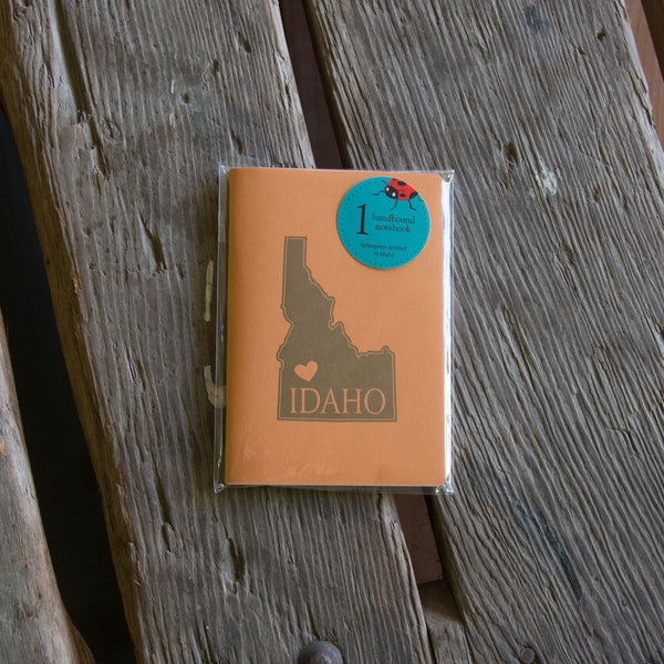 Idaho Notebook, staple bound, with heart, letterpress printed eco friendly