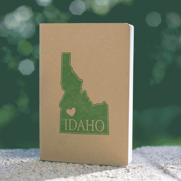Idaho Notebook, staple bound, with heart, letterpress printed eco friendly