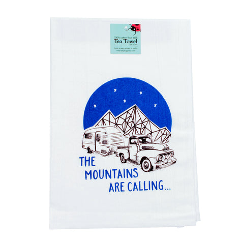 The Mountains are Calling Tea Towel, flour sack towel