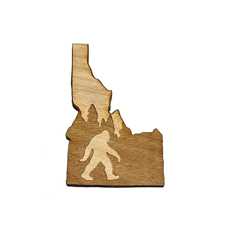 Idaho Yeti Wood Magnet