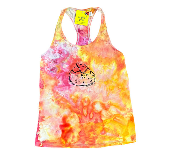 Ice Dyed Idaho Spud Tank Top, Screen Printed Adult Sizes
