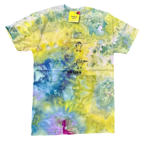 Ice Dyed Idaho Potato Trooper T-shirt, Screen Printed Adult Sizes