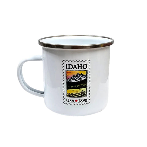 Idaho Postage Stamp Enamel Mug