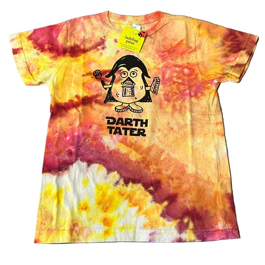 Ice Dyed Darth Tater Kid T-shirt, eco-friendly waterbased inks, Youth Sizes
