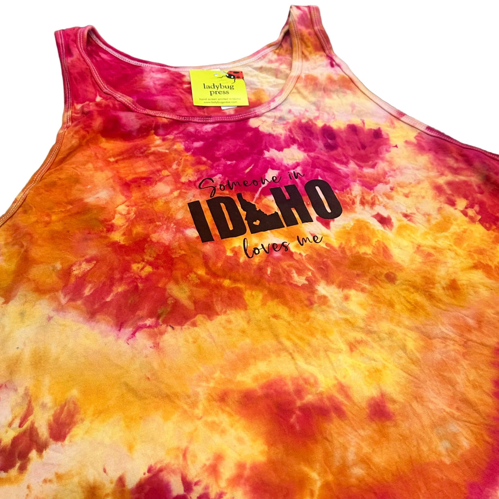 Ice Dyed Someone in Idaho Loves Me Tank Top, Adult sizes