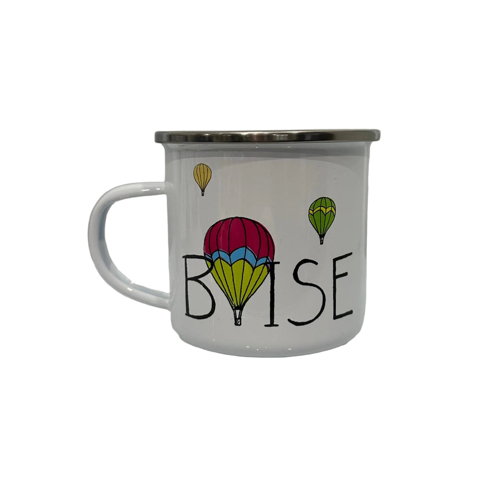 Balloons Over Boise Watercolor Enamel Mug