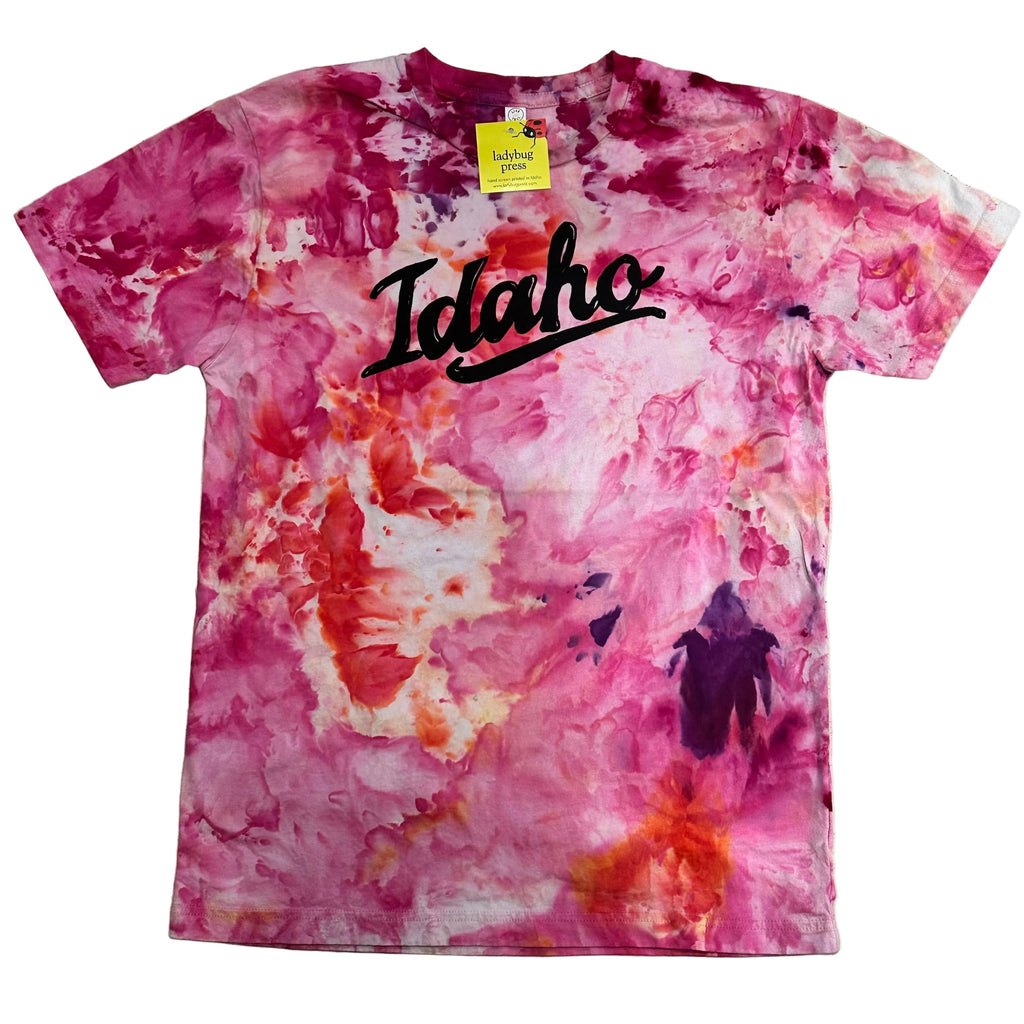 Ice Dyed Retro Idaho T-shirt, Eco Friendly Water based Inks