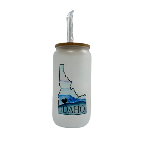 Idaho Heart Frosted Glass