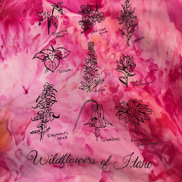 Ice Dyed Wildflowers of Idaho Apron