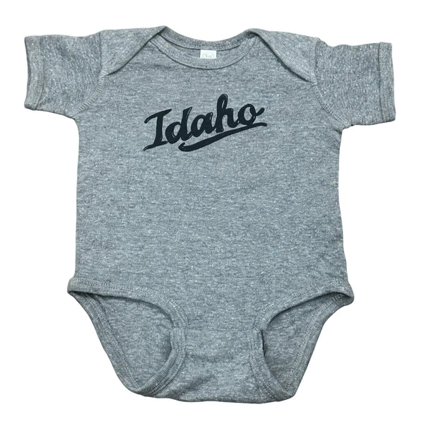 Retro Idaho Onesie, eco-friendly waterbased inks