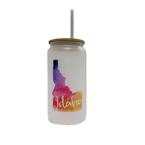 Idaho Watercolor Frosted Glass