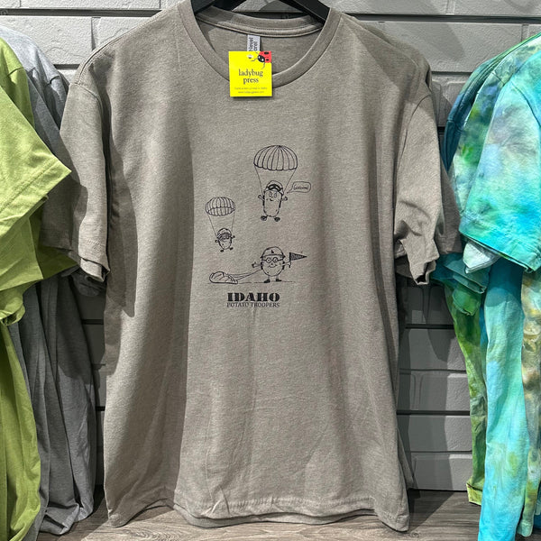 Idaho Potato Troopers Tshirt, Eco Friendly Waterbased Inks