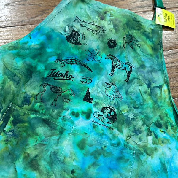 Ice Dyed Symbols of Idaho Apron