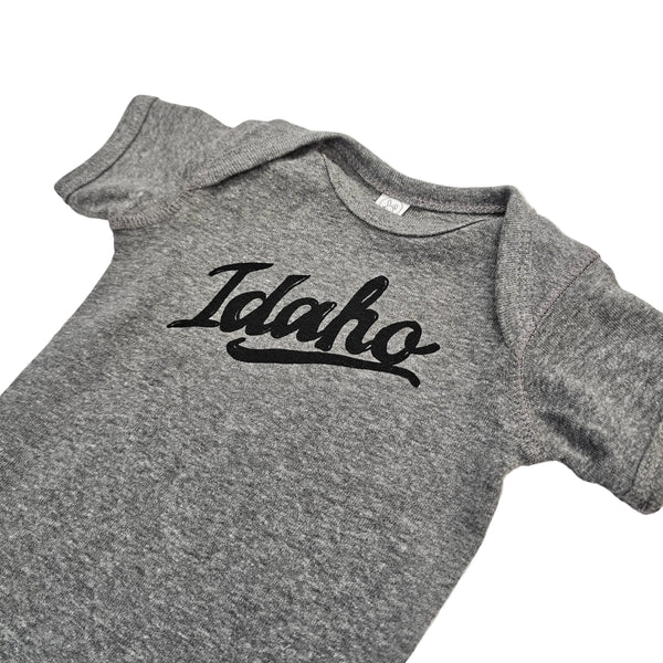Retro Idaho Onesie, eco-friendly waterbased inks