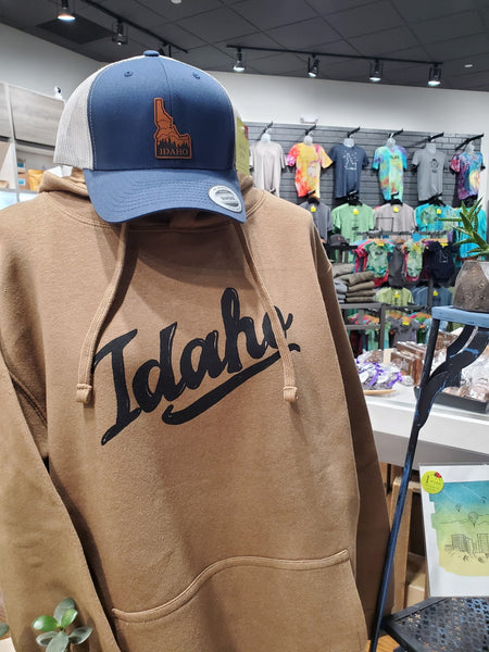Retro Idaho Hoodie, Screen Printed Eco Friendly