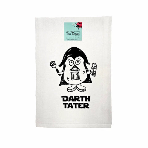 Darth Tater Tea Towel, Screen Printed flour sack towel