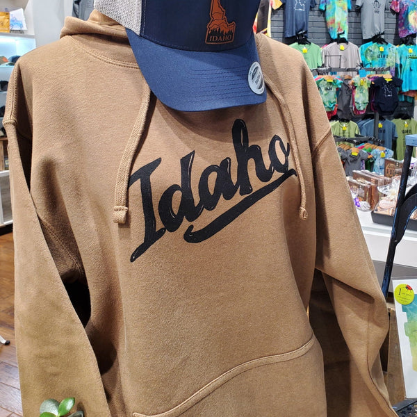 Retro Idaho Hoodie, Screen Printed Eco Friendly