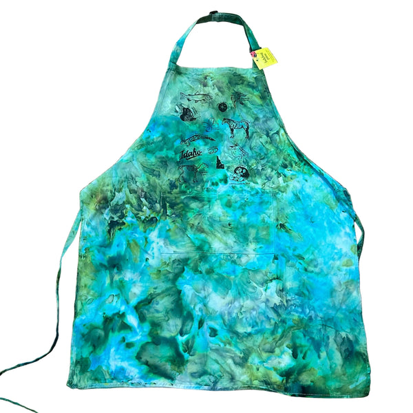 Ice Dyed Symbols of Idaho Apron