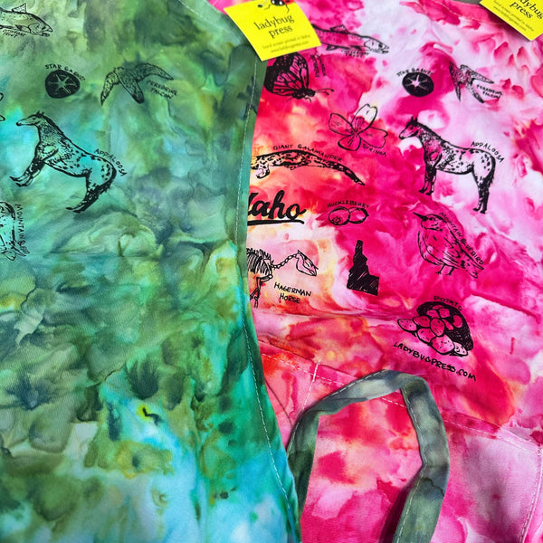 Ice Dyed Symbols of Idaho Apron