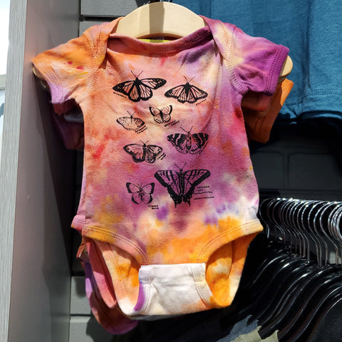 Butterfly onesie, eco-friendly waterbased inks