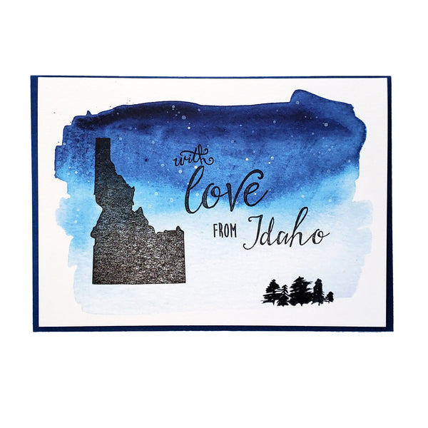 With love from Idaho Starry Night edition card, letterpress printed eco friendly