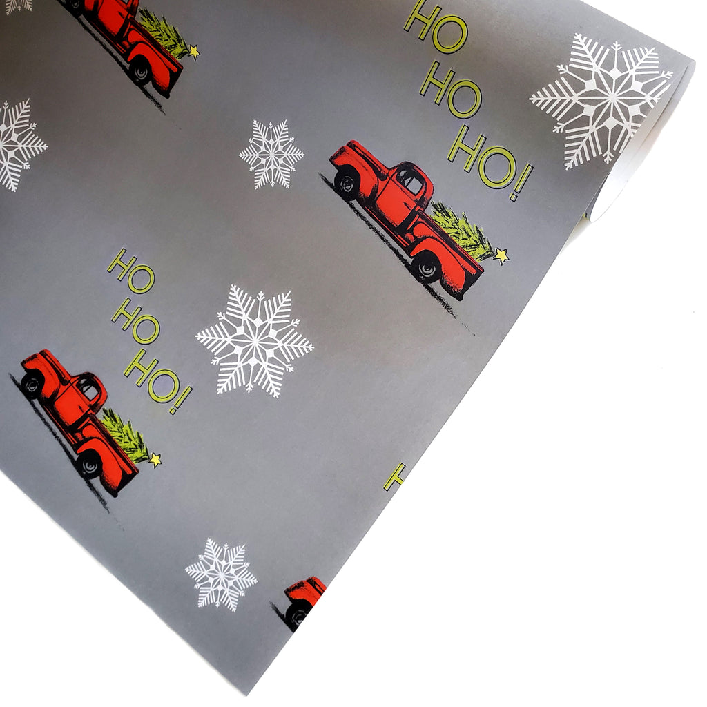 Ho Ho Ho Vintage Truck Wrapping paper, 20x29 inches