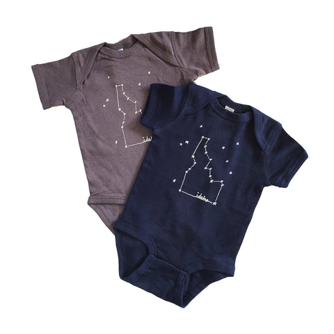 Idaho Constellation Onesie, eco-friendly waterbased inks