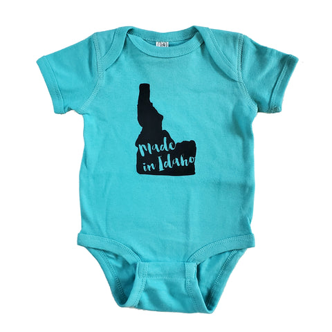 Made in Idaho Onesie, eco-friendly waterbased inks