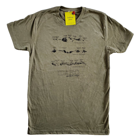 Idaho Mountain Range Youth T-shirt, eco-friendly waterbased inks, kid sizes