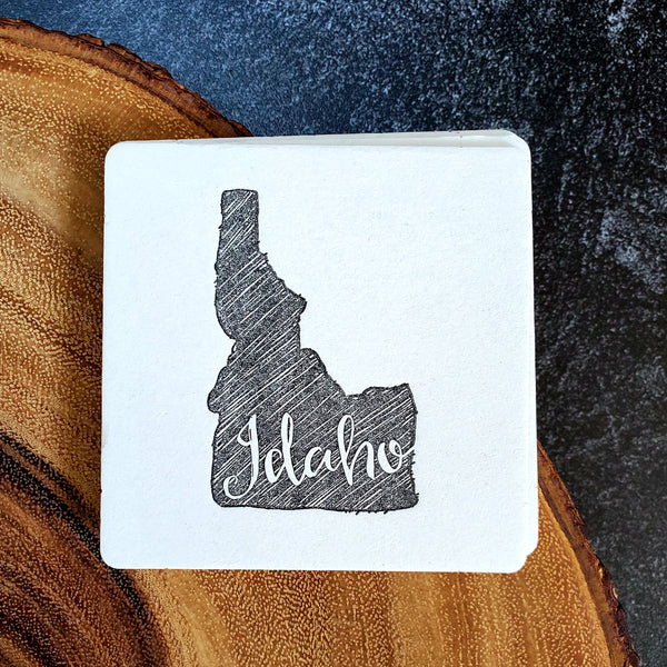 Idaho Sketch Coasters,  (Letterpress printed, 3.5 inches) set of 4, perfect gift