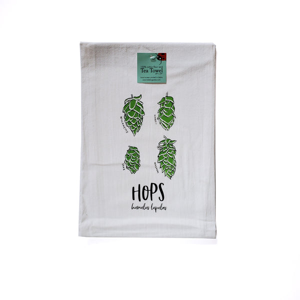 Hops Tea Towel, flour sack towel