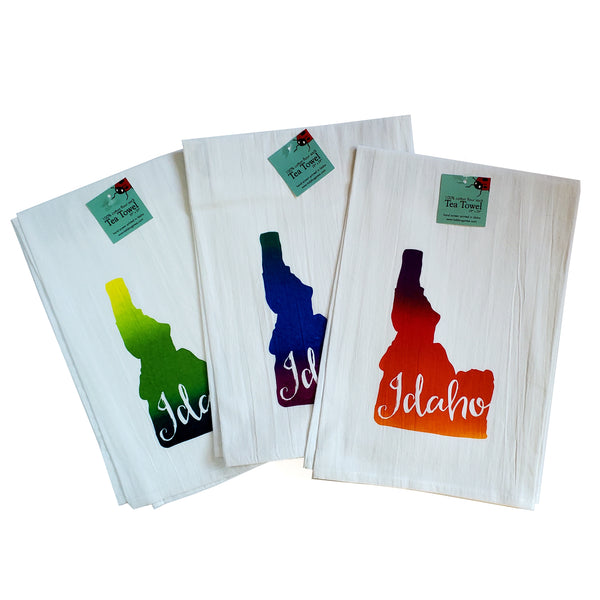 Idaho Tea Towel, Screen Printed flour sack towel