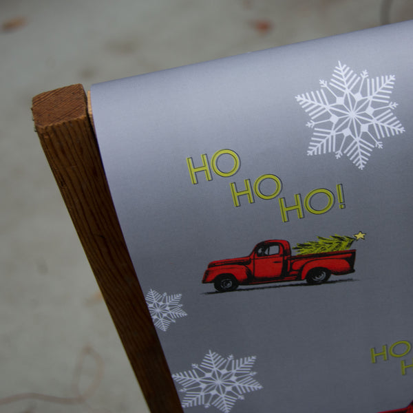 Ho Ho Ho Vintage Truck Wrapping paper, 20x29 inches