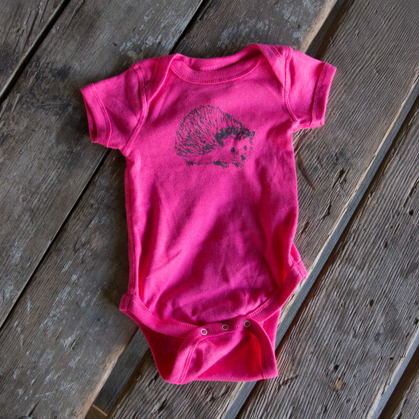 Hedgehog onesie, eco-friendly waterbased inks