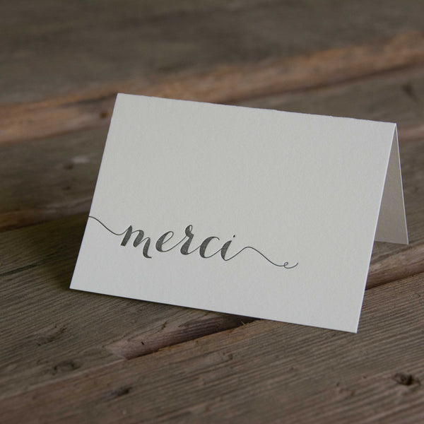 Merci letterpress cards, Eco friendly