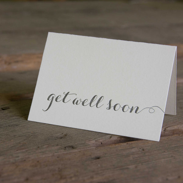 Get well soon letterpress cards, Eco friendly