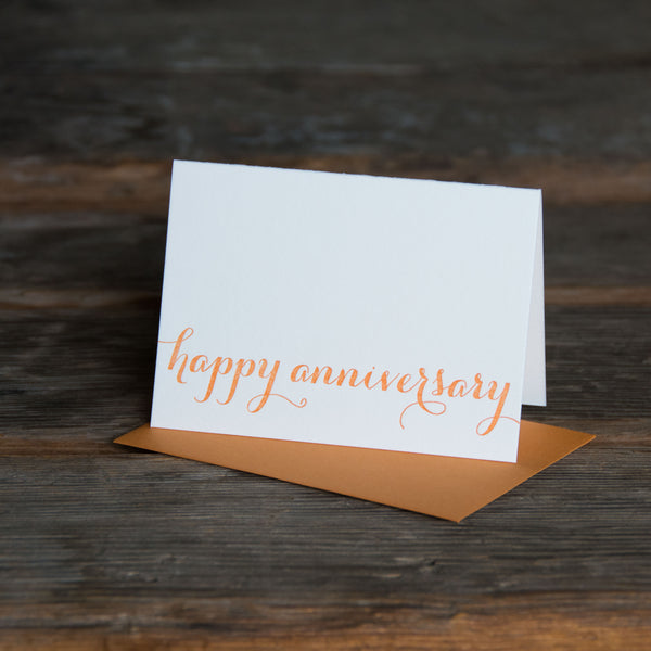 happy anniversary letterpress card, Eco friendly