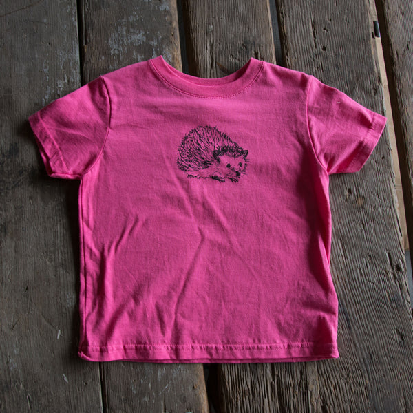 Hedgehog Kids Shirt, eco-friendly waterbased inks, toddler sizes