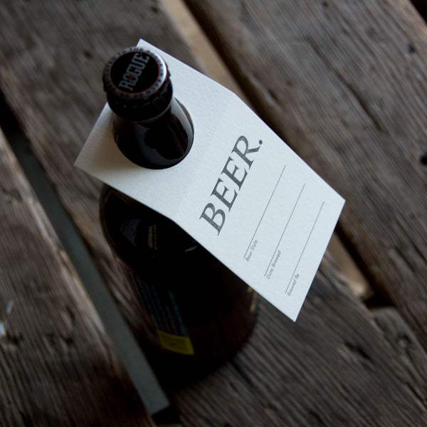BEER tags, gift tags. Share the brew. Letterpress printed set of 6