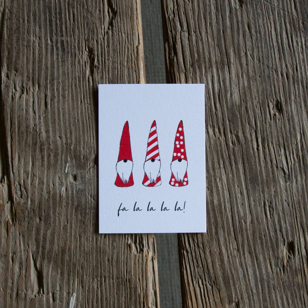 fa la la gnomes gift tag, 6 pack