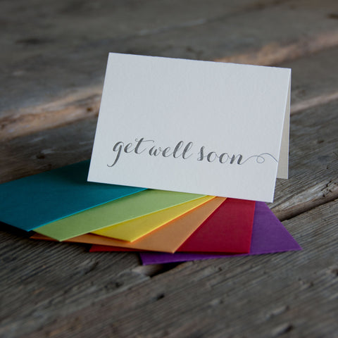 Get well soon letterpress cards, Eco friendly