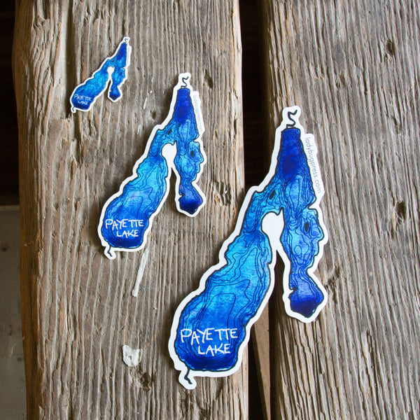 Payette Lake Depth Lines Sticker, McCall Design
