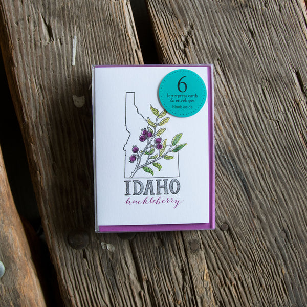 Idaho Huckleberry, letterpress printed eco friendly